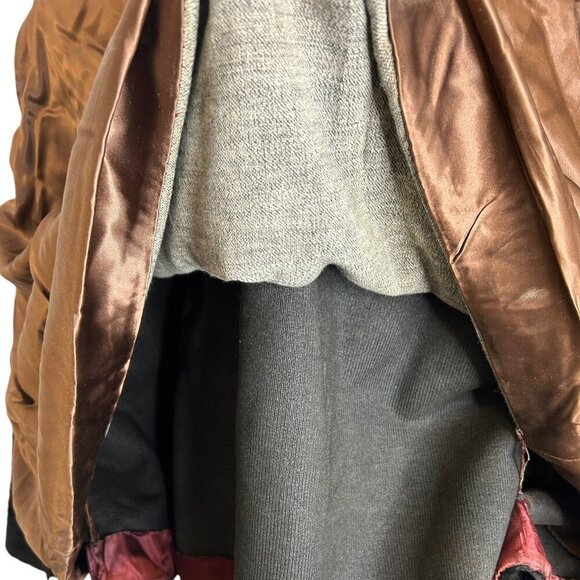 Vintage 50s Brown Faux Fur Coat Hollywood Retro Glam Mob Wife Retro Chic‎ Sz L - Picture 7 of 11